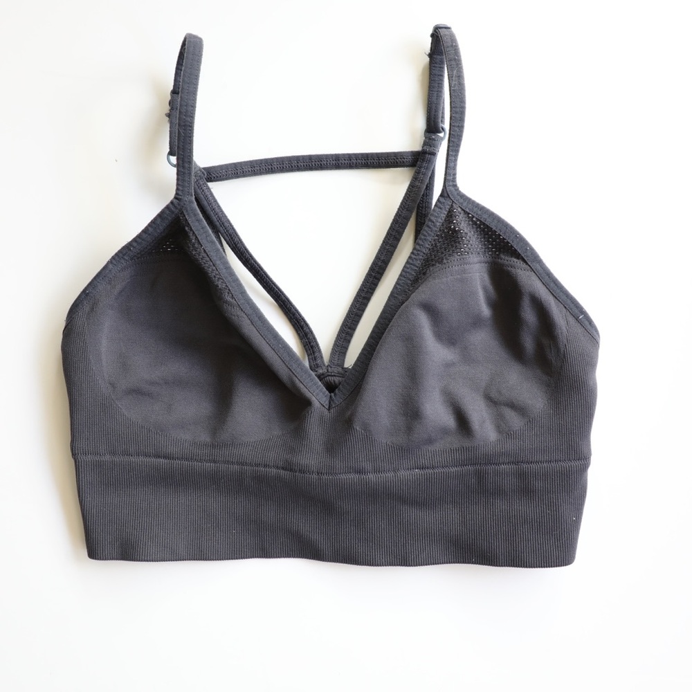 VS Pink Charcoal Grey Cage bralette